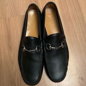 Black Leather Gucci Loafers Size 10.5